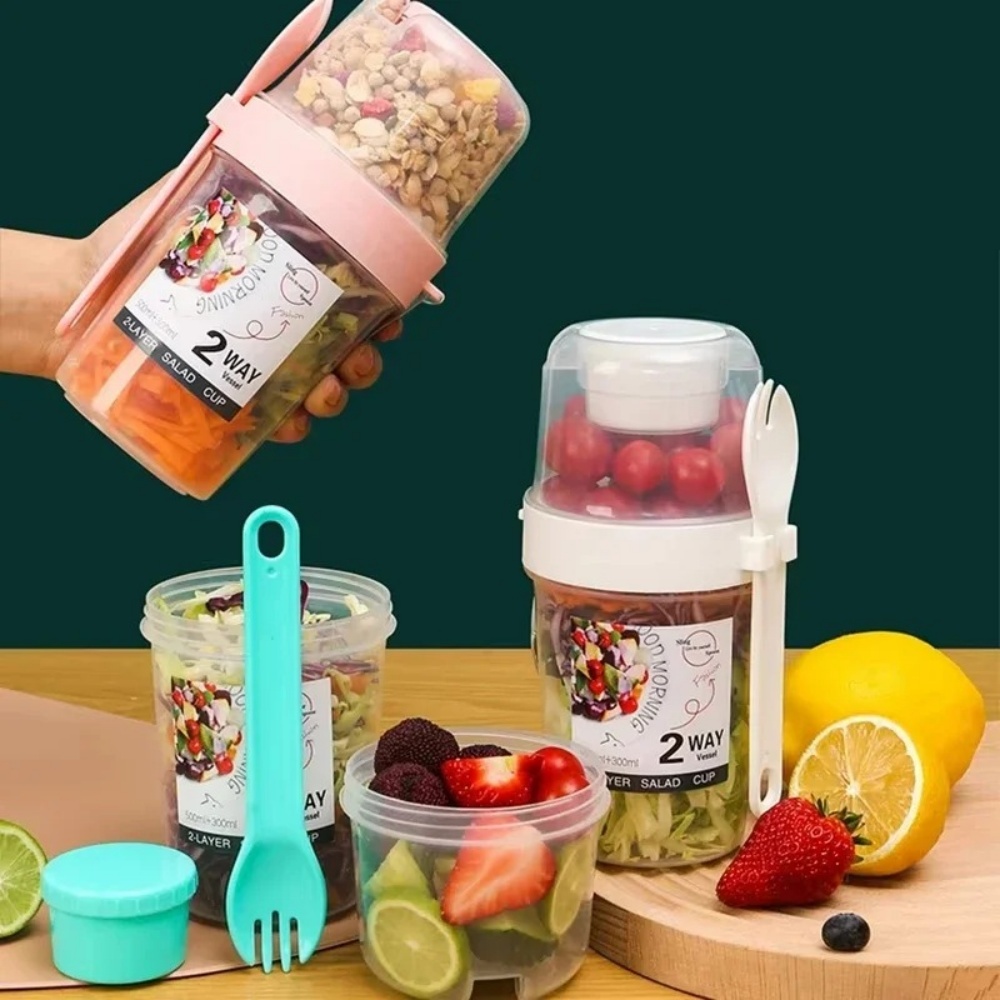 Meal Prep Oatmeal Jars - Copo de salada portátil copo de