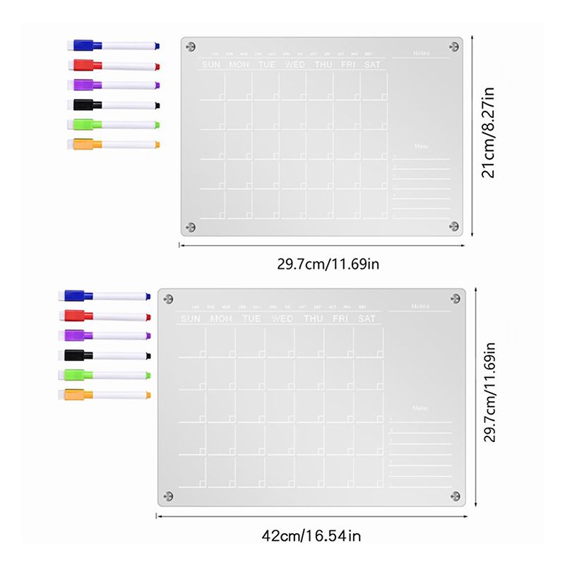 Meal Prep Planner - Clear Acrílico Imã de geladeira Etiqueta,