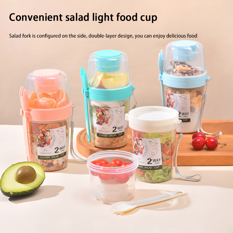 Meal Prep Oatmeal Jars - Copo Portátil para Salada de Café