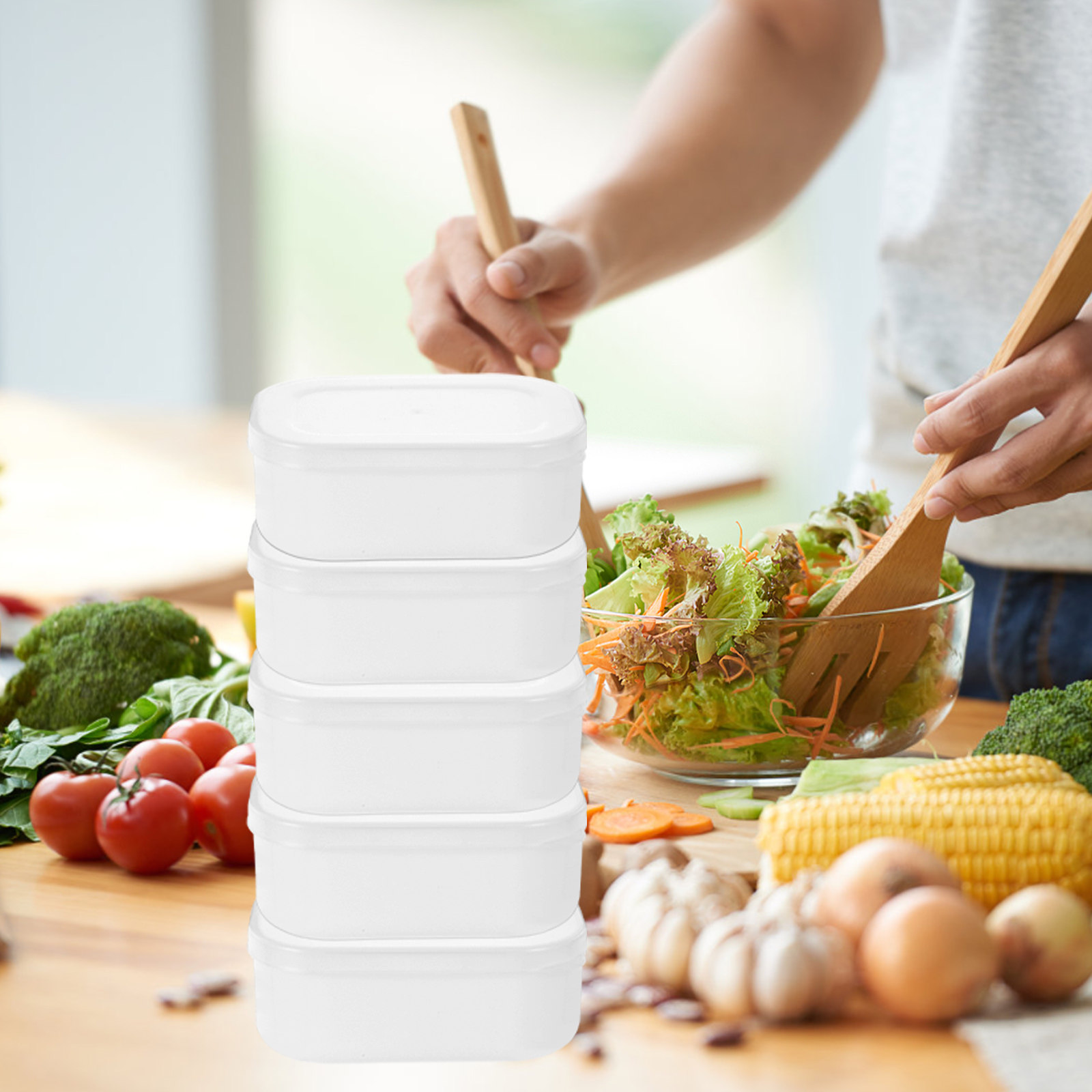 Meal Prep Diet - Conjunto de 5 Caixas Empilháveis para