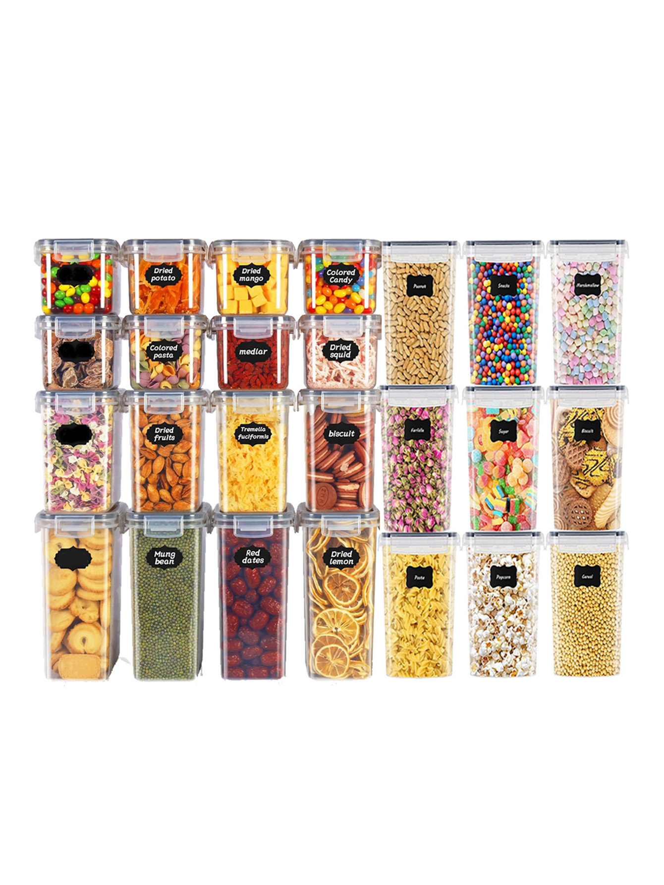 Meal Prep Jar - 48 peças, Recipientes Herméticos para Armazenamento