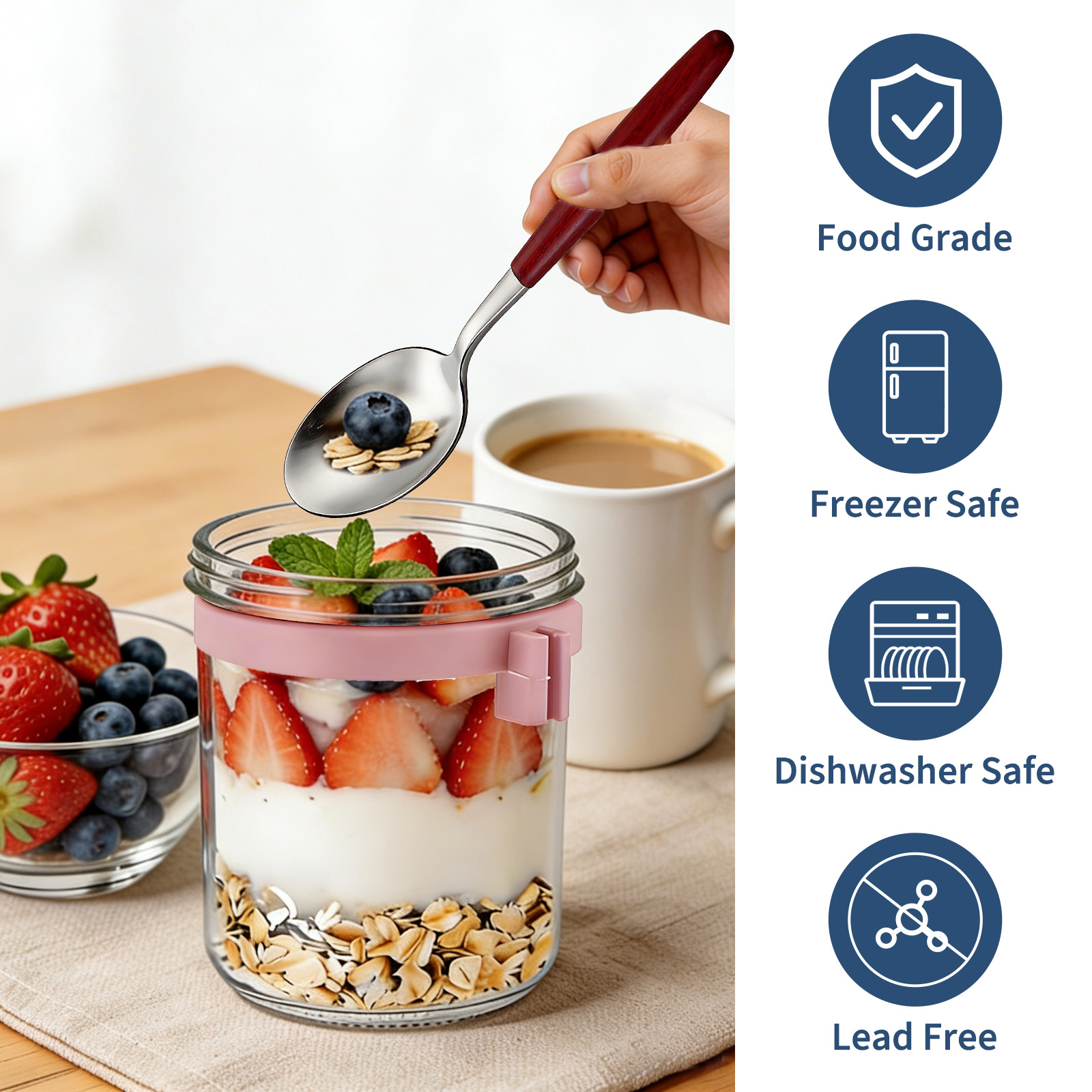 Potes de 16oz para Overnight O - Meal Prep Yogurt Cups avaliação e preço