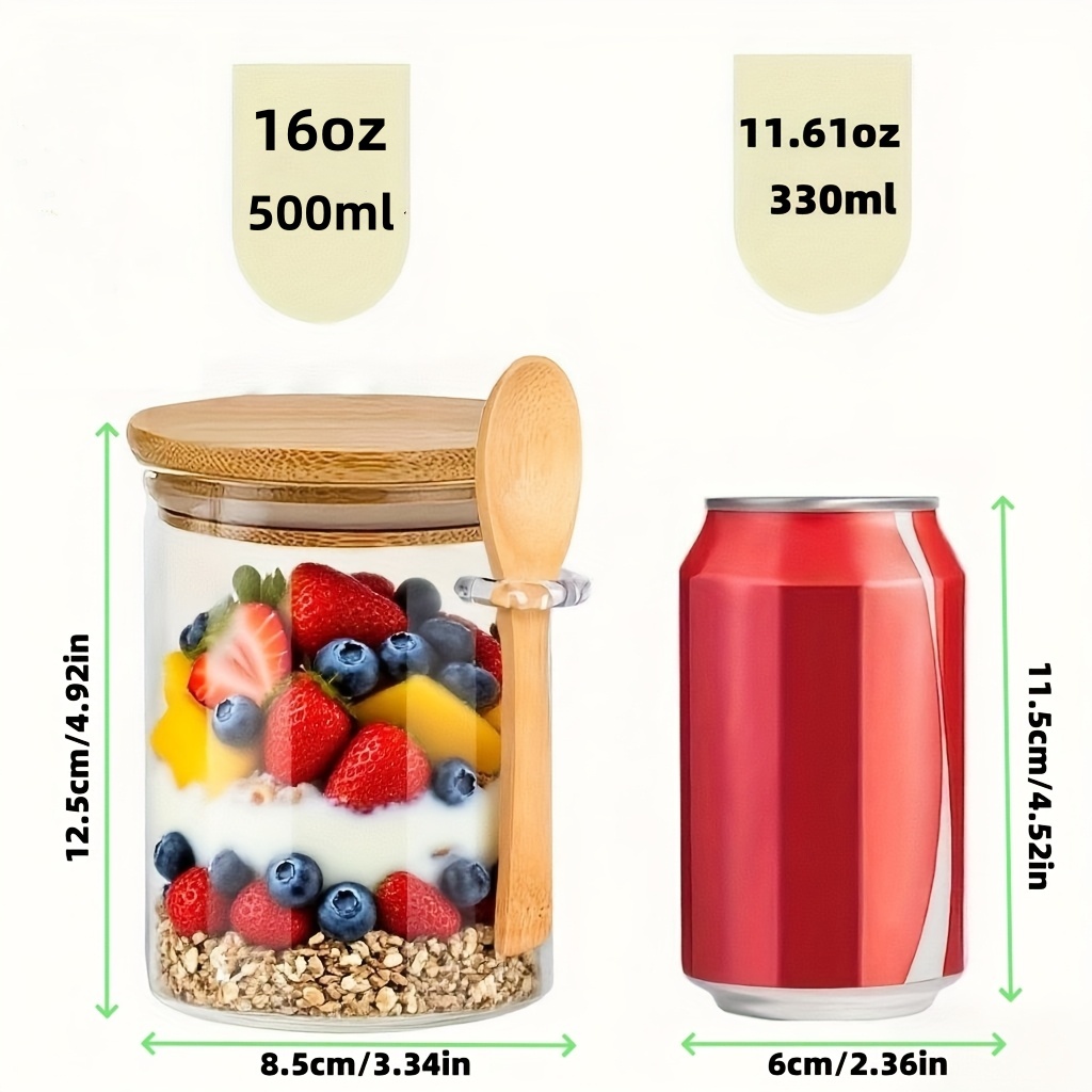 Conjunto de Copos de Vidro par - Meal Prep Oatmeal Jars avaliação e preço