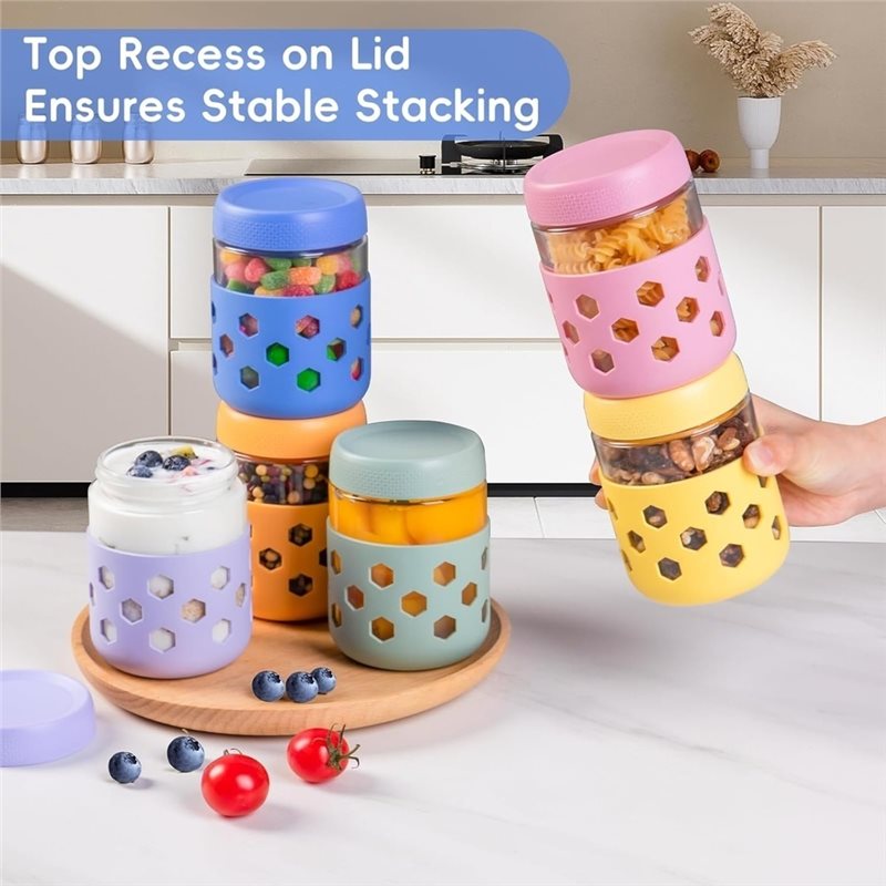 Conjunto de Potes de Vidro ABM - Meal Prep Oatmeal Jars avaliação e preço