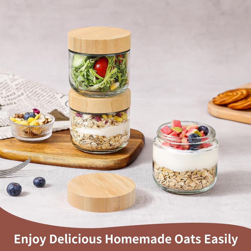 Potes de Vidro Herméticos de B - Meal Prep Chia Pudding avaliação e preço